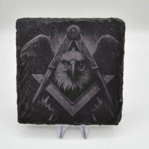 Square Coaster with Eagle, Square and Compass