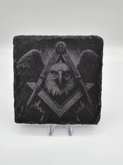 Square Coaster with Eagle, Square and Compass