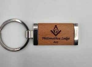 Wooden Keychain with Metal Frame