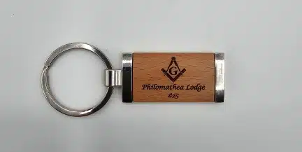 Wooden Keychain with Metal Frame
